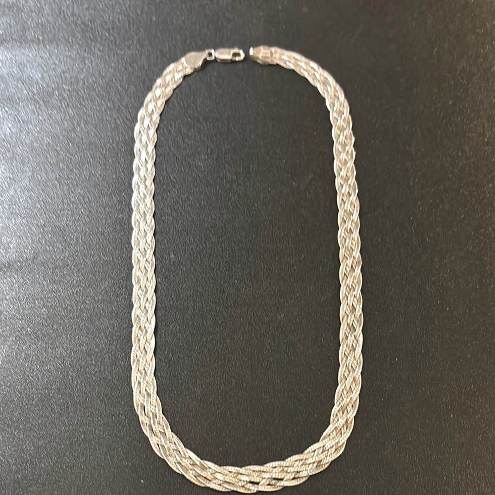 Vintage 925 Mexico braided chain necklace